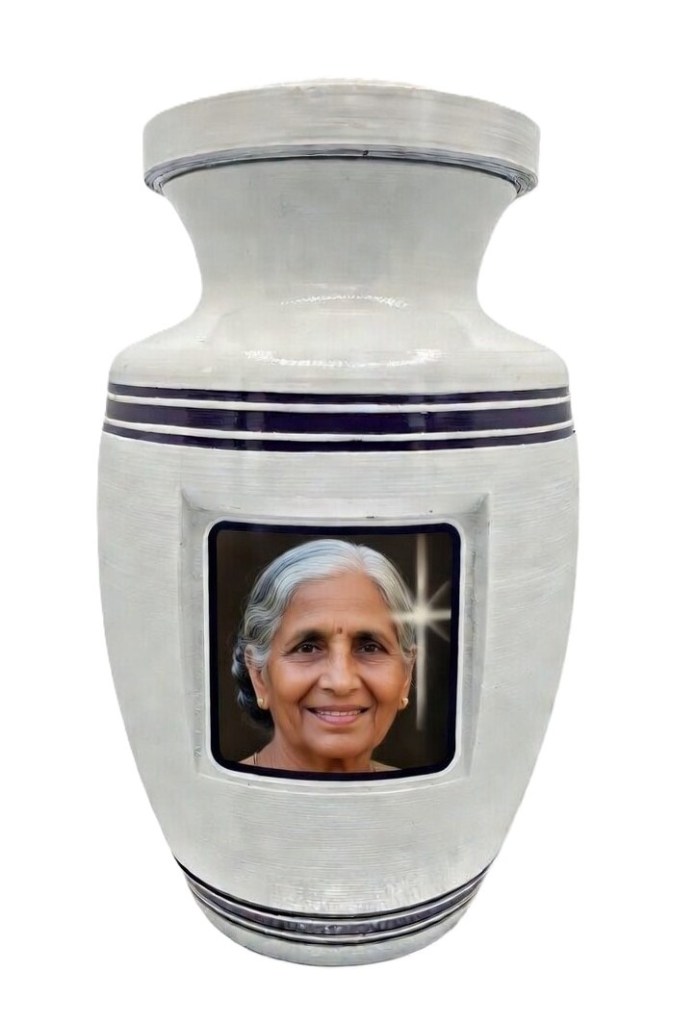 Pearl White & Silver with Picture
