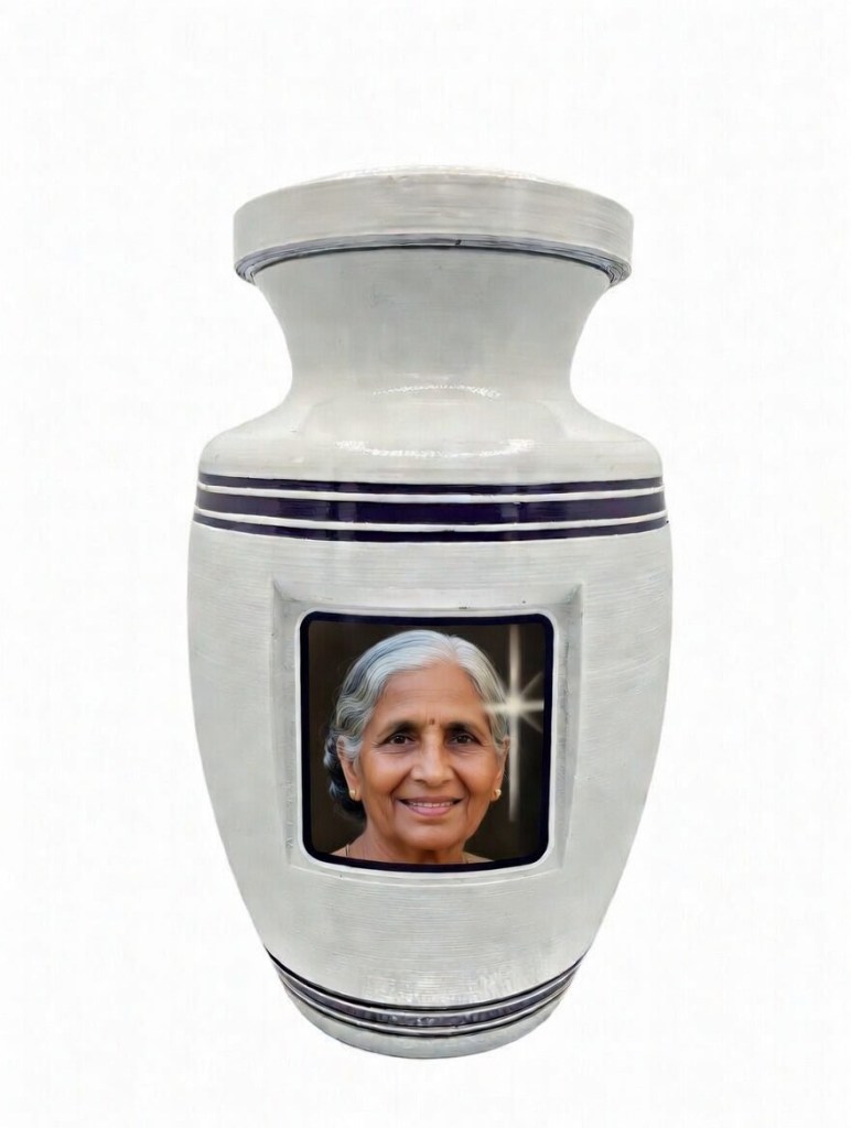 Pearl White & Silver with Picture